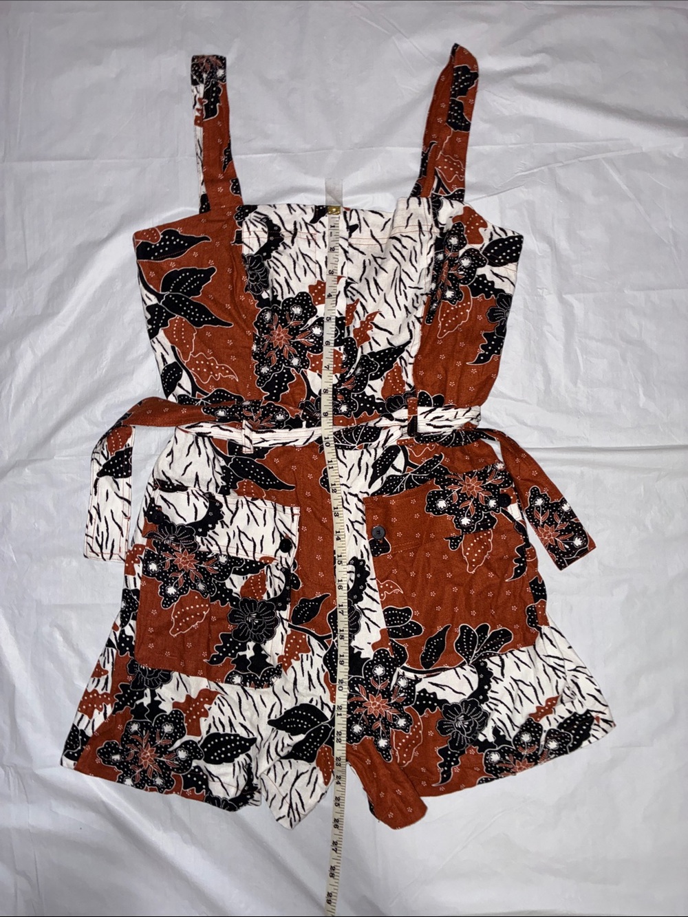 Belle Vere Rust Floral Print Romper